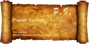 Pupák István névjegykártya
